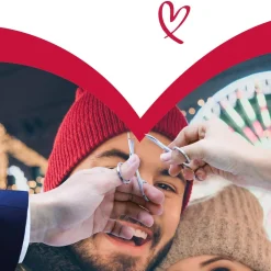 Großes Stoffbanner zum Ausschneiden zur Hochzeit - mit Ihrem Foto, Namen und Datum bedruckt