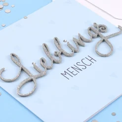 Grußkarte - Lieblingsmensch mit silbernen 3D Schriftzug