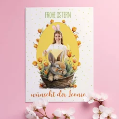 Grußkarte zu Ostern mit Foto & Text