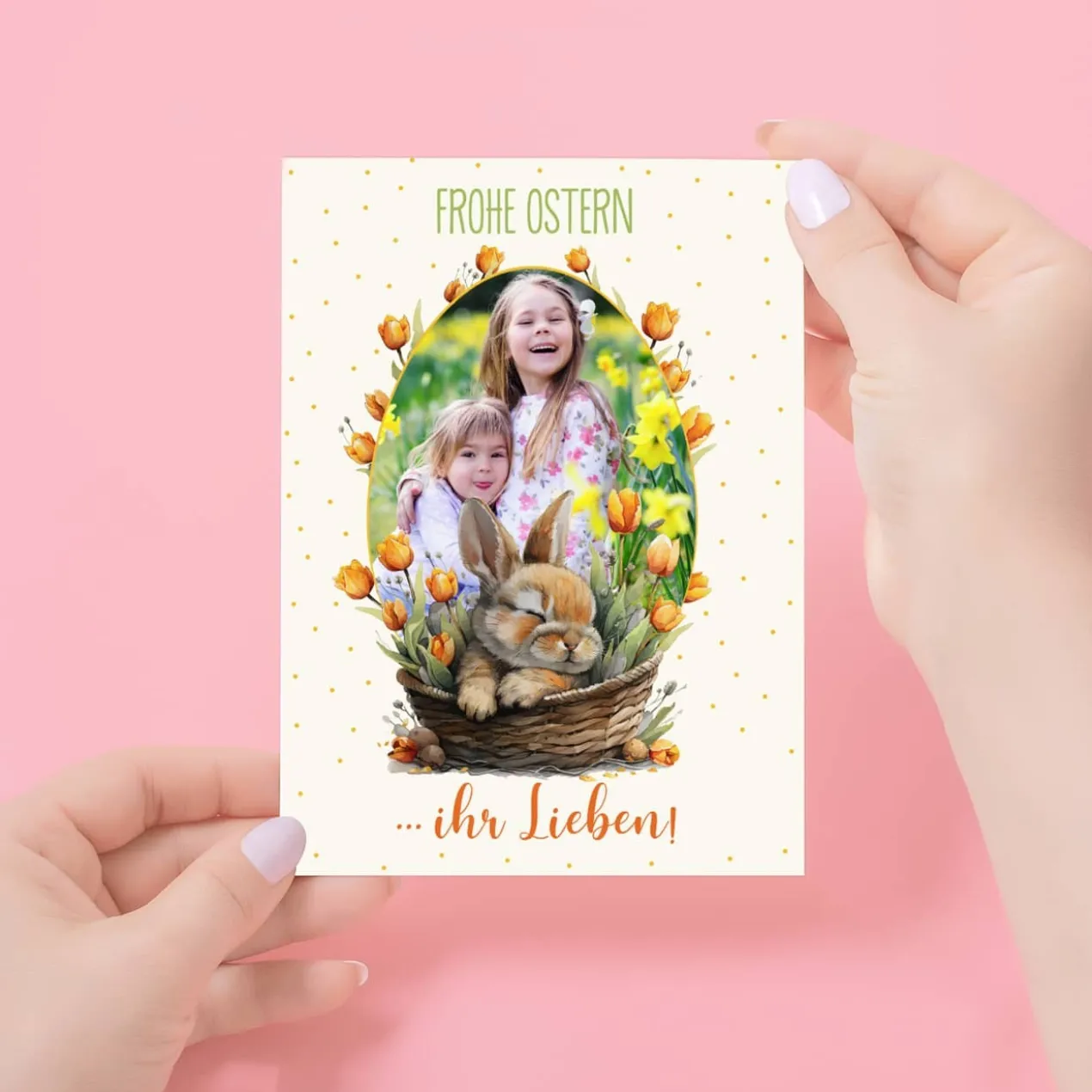 Grußkarte zu Ostern mit Foto & Text