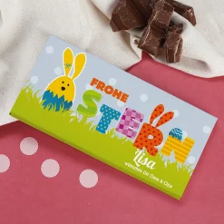100g Schokolade Frohe Ostern mit Wunschname