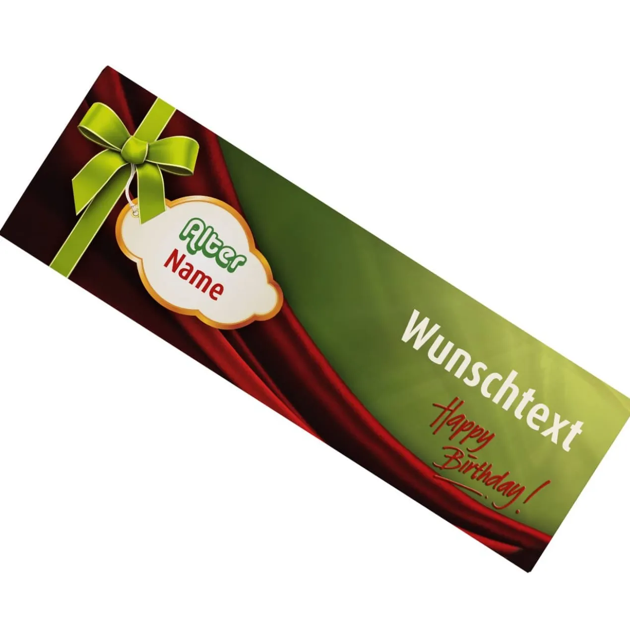 300g Schokolade Happy Birthday mit Alter, Name und Text