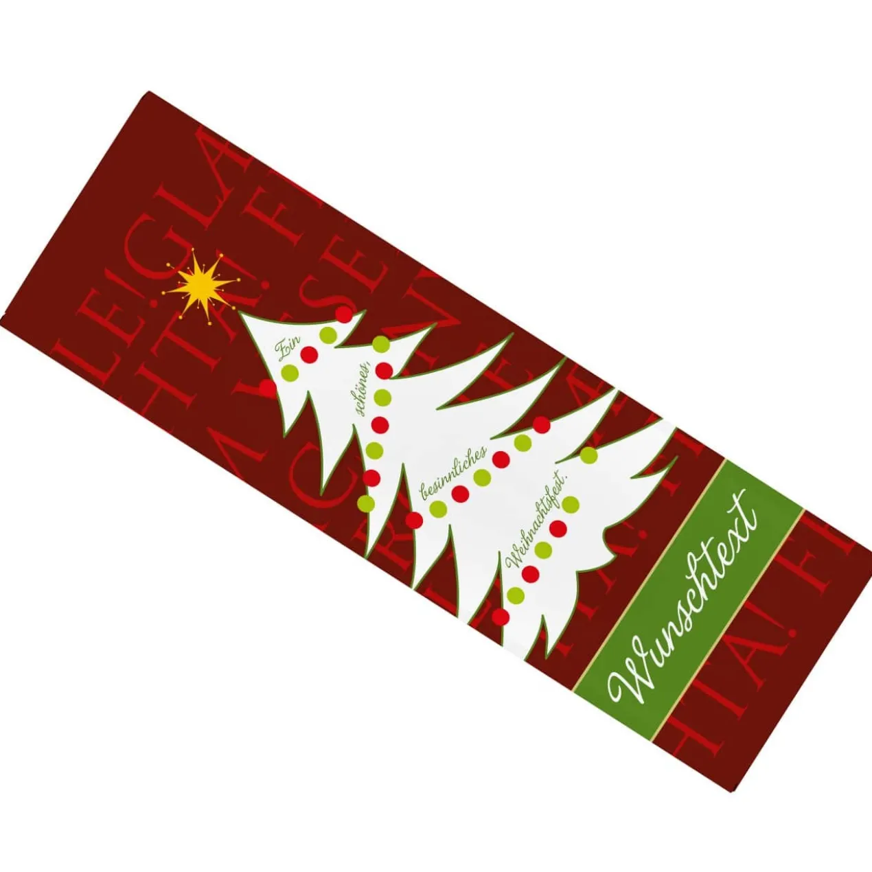 300g Schokolade mit Weihnachtsmotiv und Wunschtext