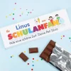 300g Schokolade zum Schulanfang mit Name und Text