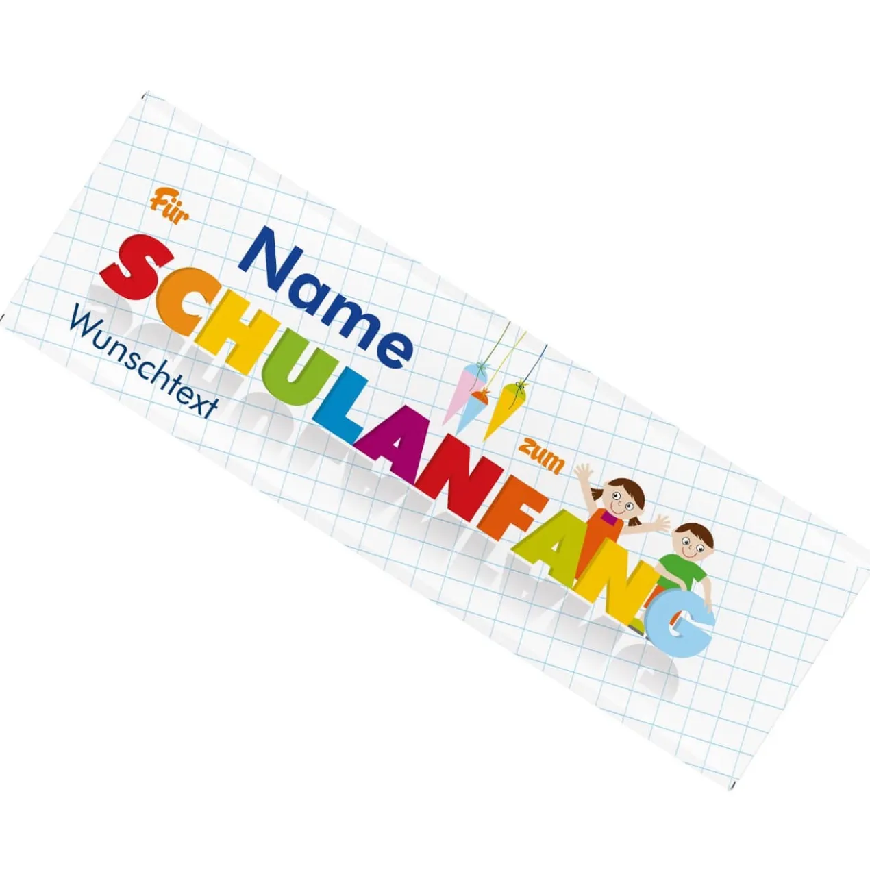 300g Schokolade zum Schulanfang mit Name und Text