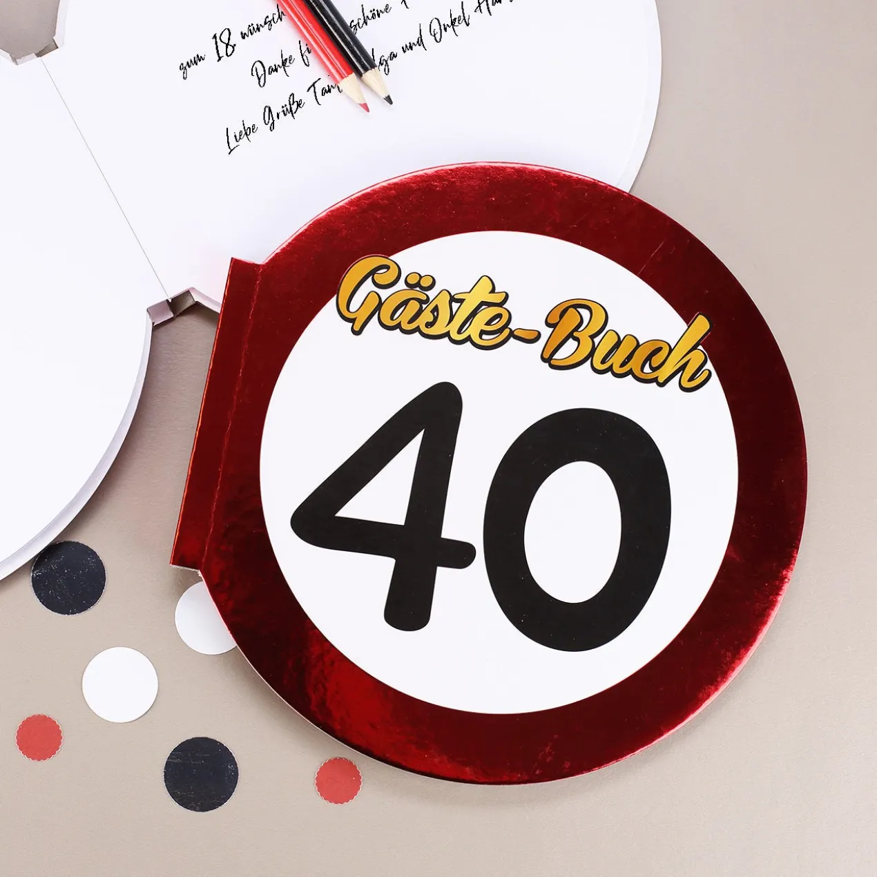 Gäste-Buch Verkehrsschild 40
