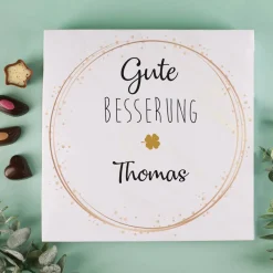 Gute Besserung - 32 Lindt Pralinen mit Name personalisiert