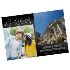 Gutschein-Puzzle mit 2 Fotos und 2 Zeilen Wunschtext