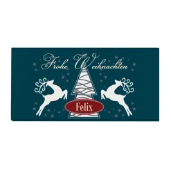 100g Vollmilchschokolade mit Weihnachtsmotiv und Ihren Namen
