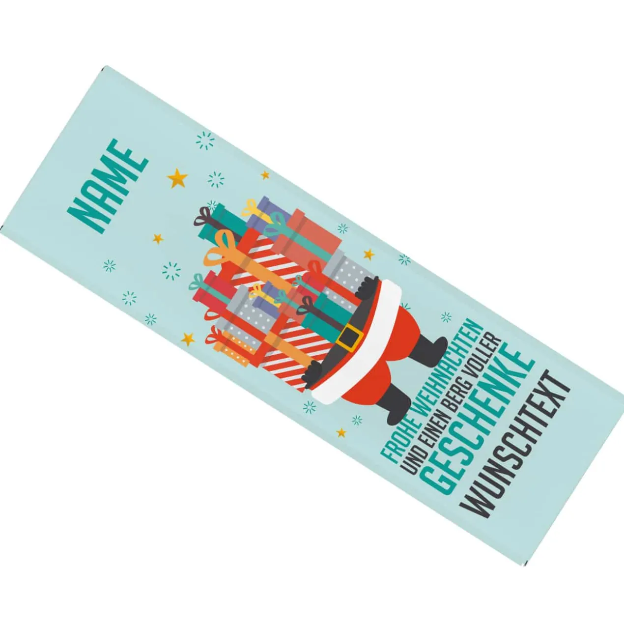 300g Weihnachtsschokolade mit Name und Wunschtext