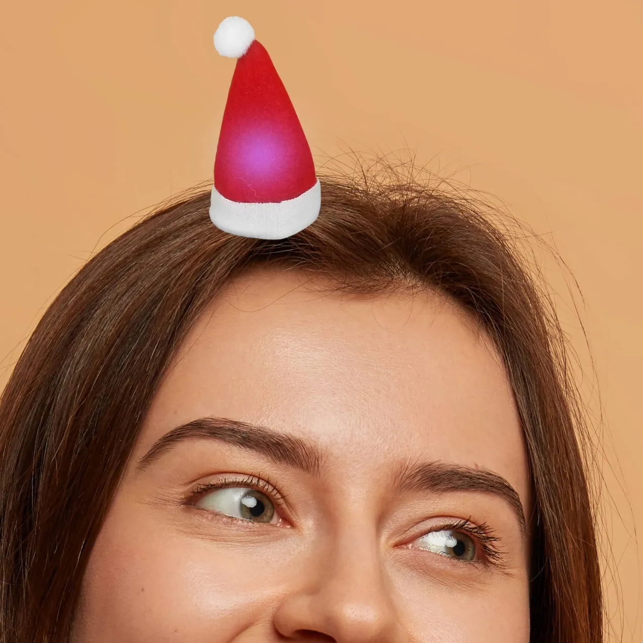 Haarclip Weihnachtsmütze mit LED