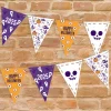 Halloween-Wimpelkette mit Wunschtext personalisiert | Schaurig-schöne Deko für Halloween-Partys