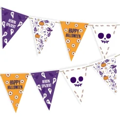 Halloween-Wimpelkette mit Wunschtext personalisiert | Schaurig-schöne Deko für Halloween-Partys
