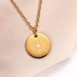 Halskette mit Initialen & Herz - Familienkette - wahlweise in Gold & Silber
