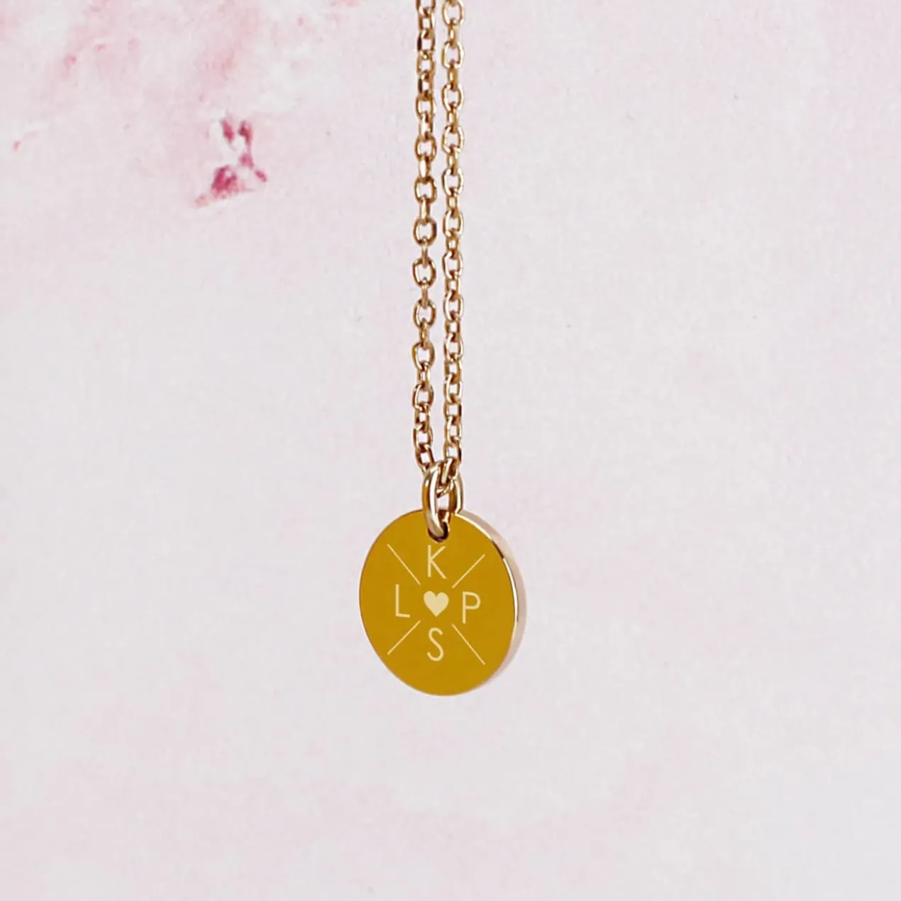Halskette mit Initialen & Herz - Familienkette - wahlweise in Gold & Silber
