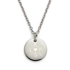 Halskette mit Initialen & Herz - Familienkette - wahlweise in Gold & Silber