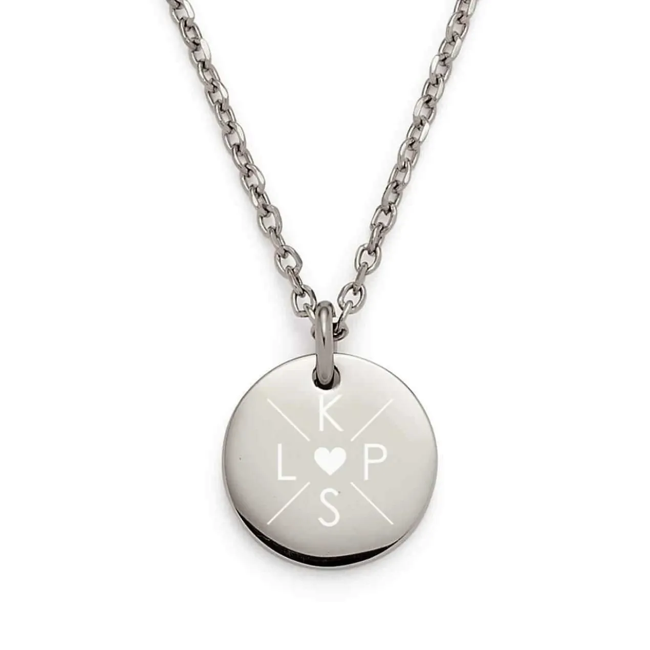 Halskette mit Initialen & Herz - Familienkette - wahlweise in Gold & Silber