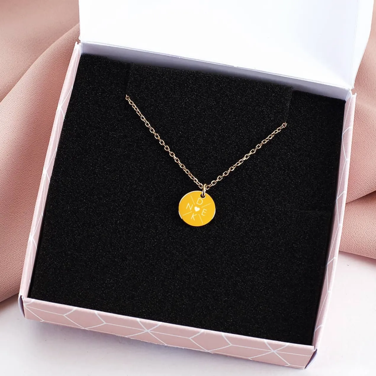 Halskette mit Initialen & Herz - Familienkette - wahlweise in Gold & Silber