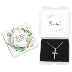 Halskette mit Kreuz Anhänger und Name graviert