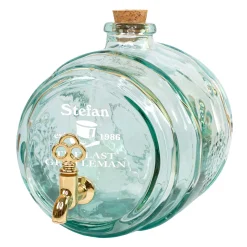 Handgefertigtes Whisky Fass aus recyceltem Glas mit Name & Jahr personalisiert | Geschenk für Männer