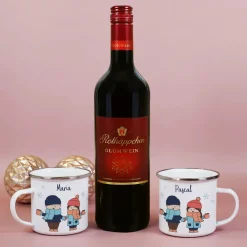 Hand in Hand zum Glühweinstand - Geschenkset mit Tassen und Glühwein