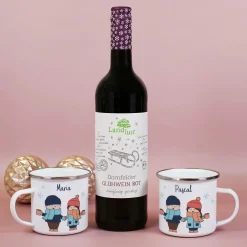 Hand in Hand zum Glühweinstand - Geschenkset mit Tassen und Glühwein