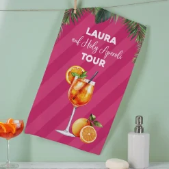 Handtuch mit Aperitif-Motiv personalisierbar mit Text & Farbauswahl | 3 Größen
