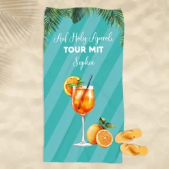 Handtuch mit Aperitif-Motiv personalisierbar mit Text & Farbauswahl | 3 Größen
