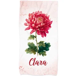 Handtuch mit Geburtsblume und Name personalisiert | Badetuch & Gästetuch als Geschenk zum Geburtstag