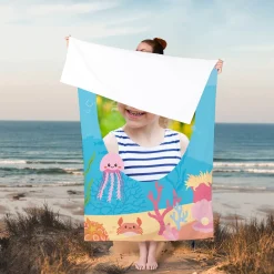 Handtuch mit Unterwasserwelt und Foto in 3 Größen