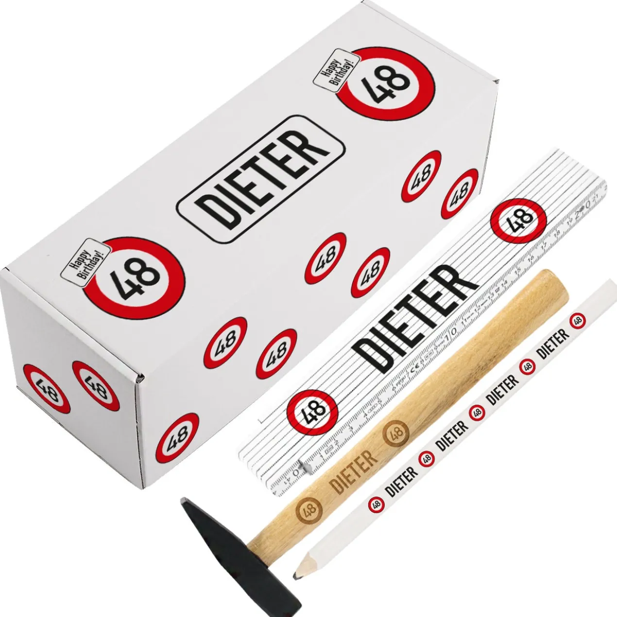 Handwerker Set mit Verkehrszeichen-Motiv zum Geburtstag