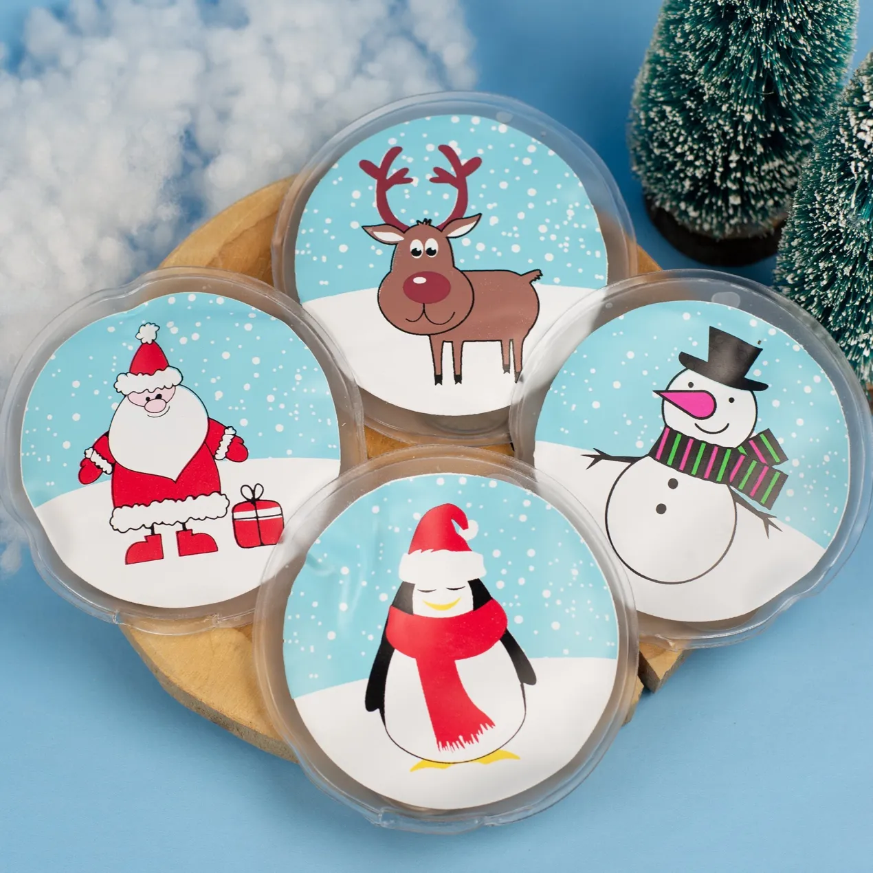 Handwärmer mit Weihnachtsmotiven | Rund