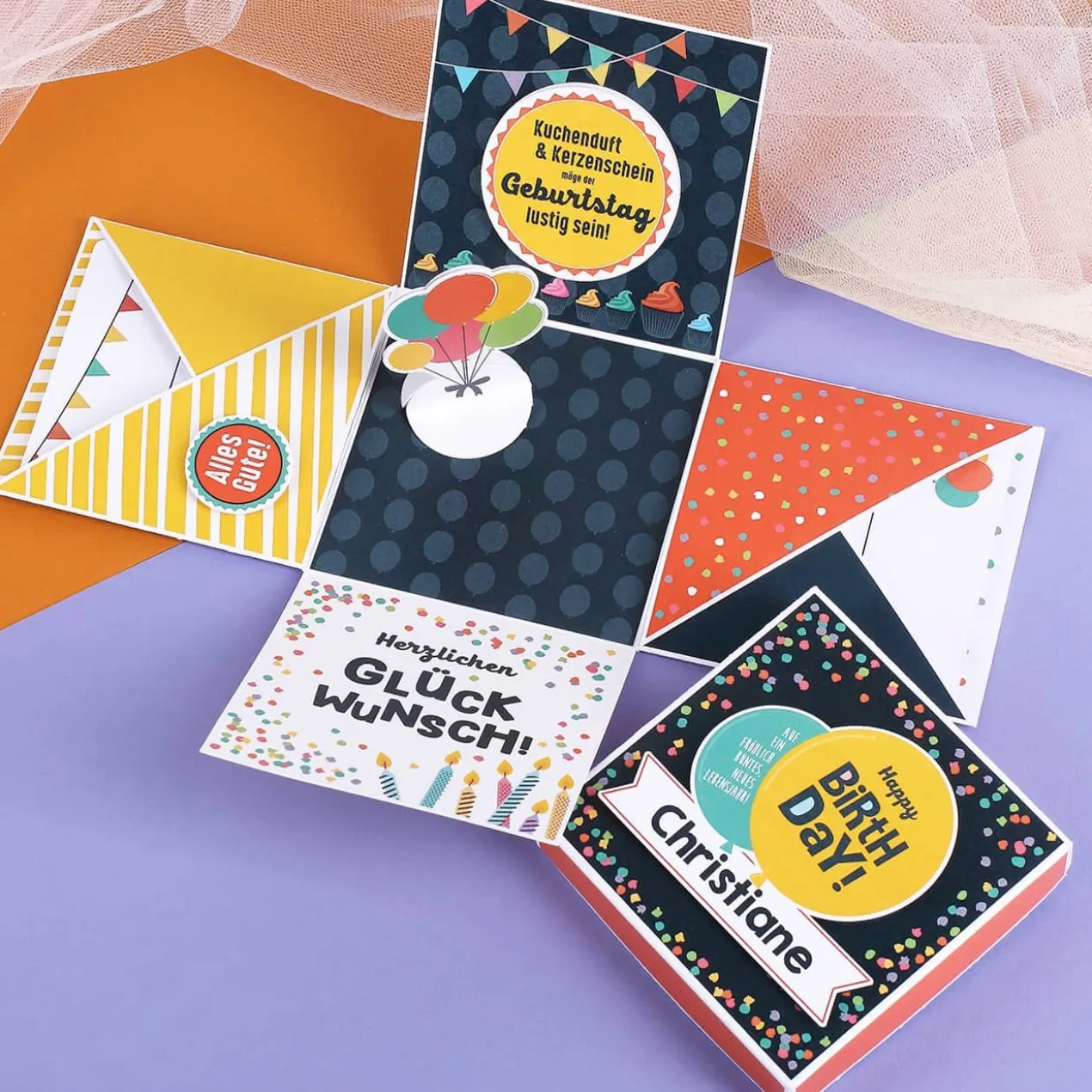 Happy Birthday - Überraschungsbox zum Geburtstag Explosionsbox