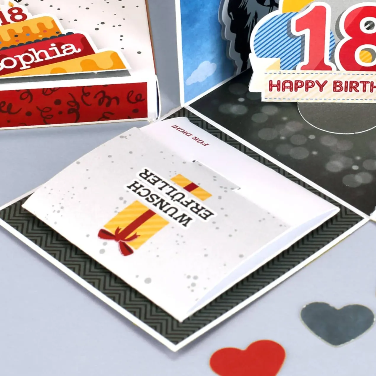 Happy Birthday 18 - Überraschungsbox mit Name zum Geburtstag