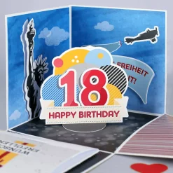 Happy Birthday 18 - Überraschungsbox mit Name zum Geburtstag