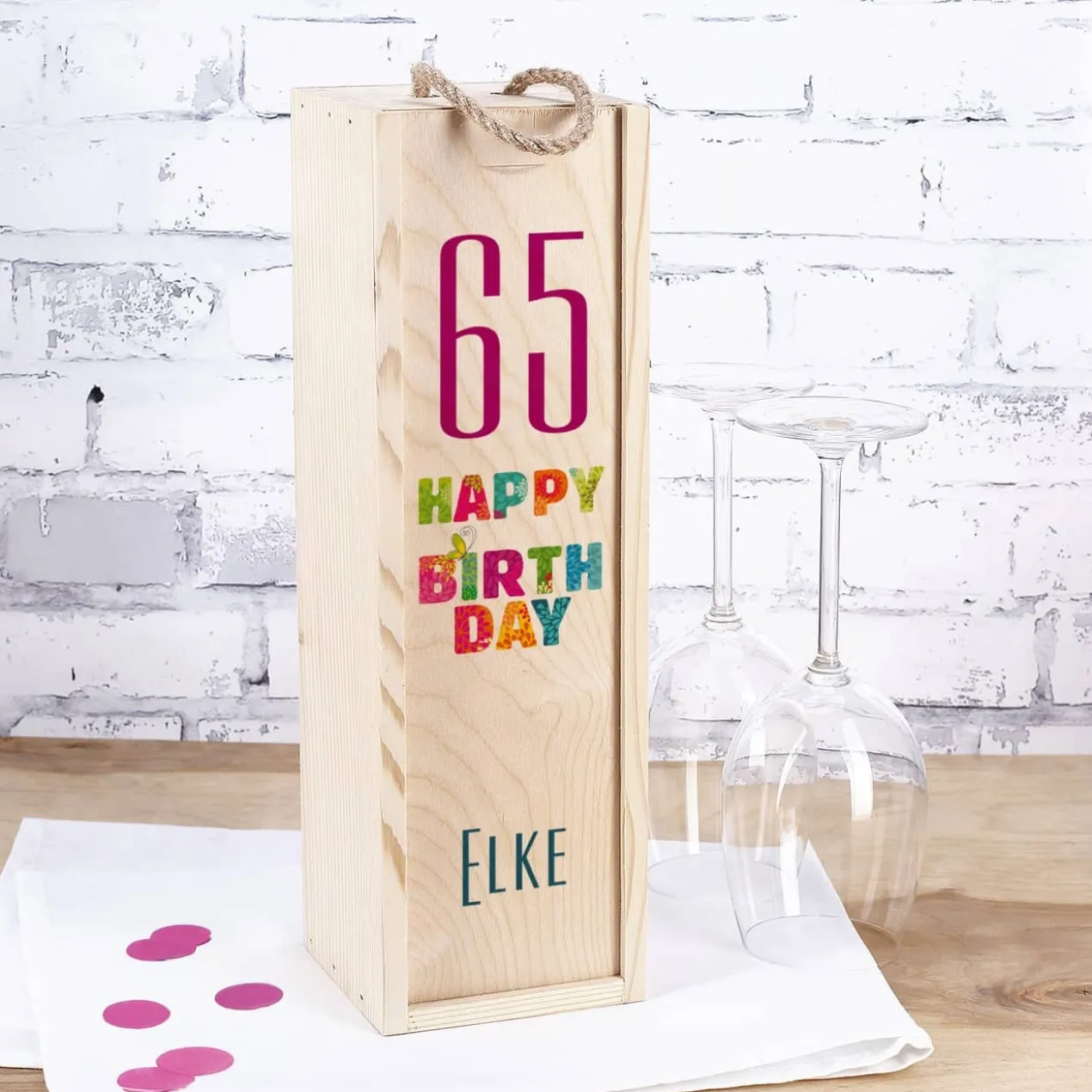 Happy Birthday - Flaschenverpackung zum Geburtstag