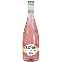 Happy Birthday - Fruchtsecco in zwei Sorten mit Ihrem Wunschnamen zum Geburtstag