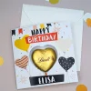 Happy Birthday - Geburtstagskarte mit Lindt-Schokoladenherz und Ihrem Wunschnamen