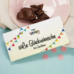 Happy Birthday Geschenkset aus Secco, Glas, Schokolade und Folienballon