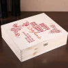 Happy Birthday - Geschenkverpackung aus Holz mit Name und Glückwunschtext