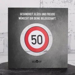 Happy Birthday - Glückwunschkarte mit drehbarem Verkehrsschild, Name und Wunschtext