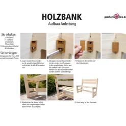 Happy Birthday - Holzbank zum Geburtstag mit Verkehrszeichen