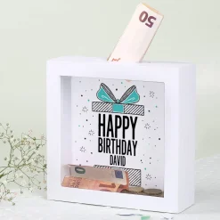 Happy Birthday kleine Bilderrahmen Spardose