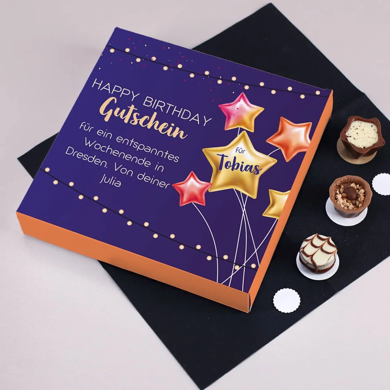 Happy Birthday - Lindt Pralinen als Gutschein zum Geburtstag