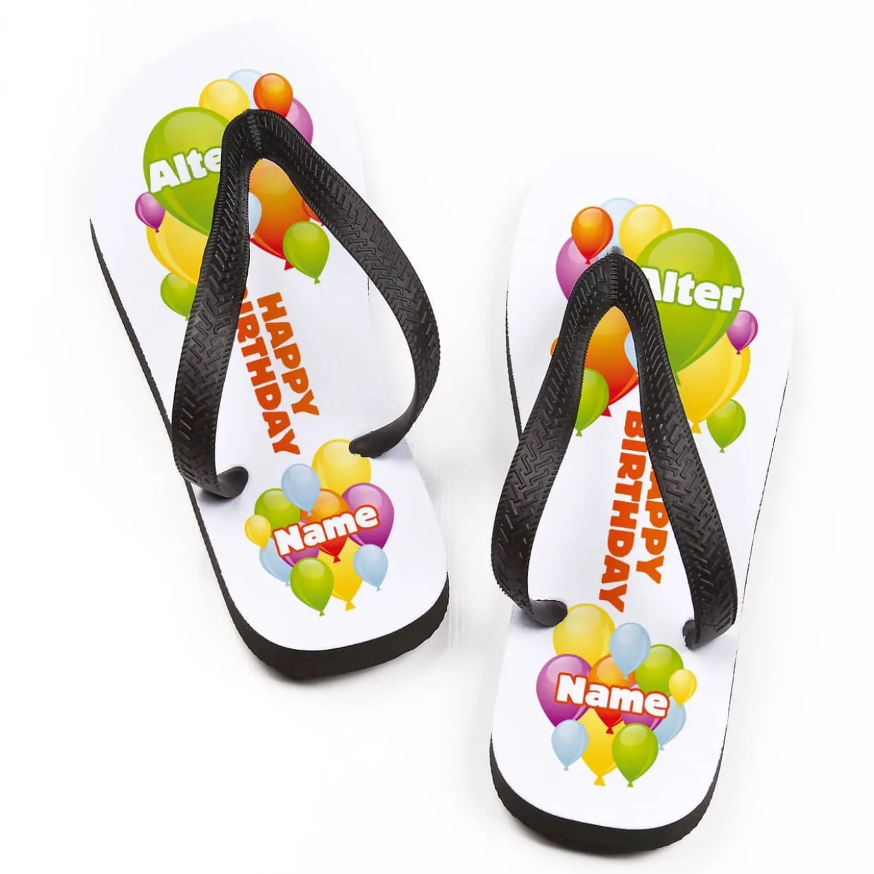Happy Birthday Sandalen mit Name und Alter