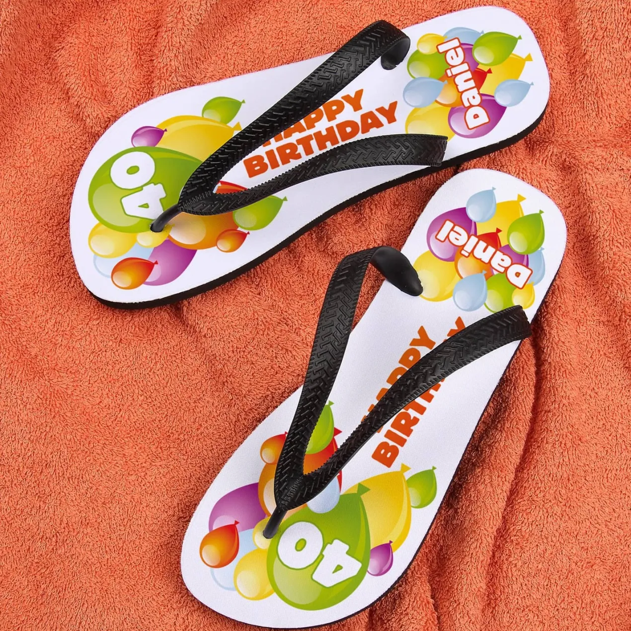 Happy Birthday Sandalen mit Name und Alter