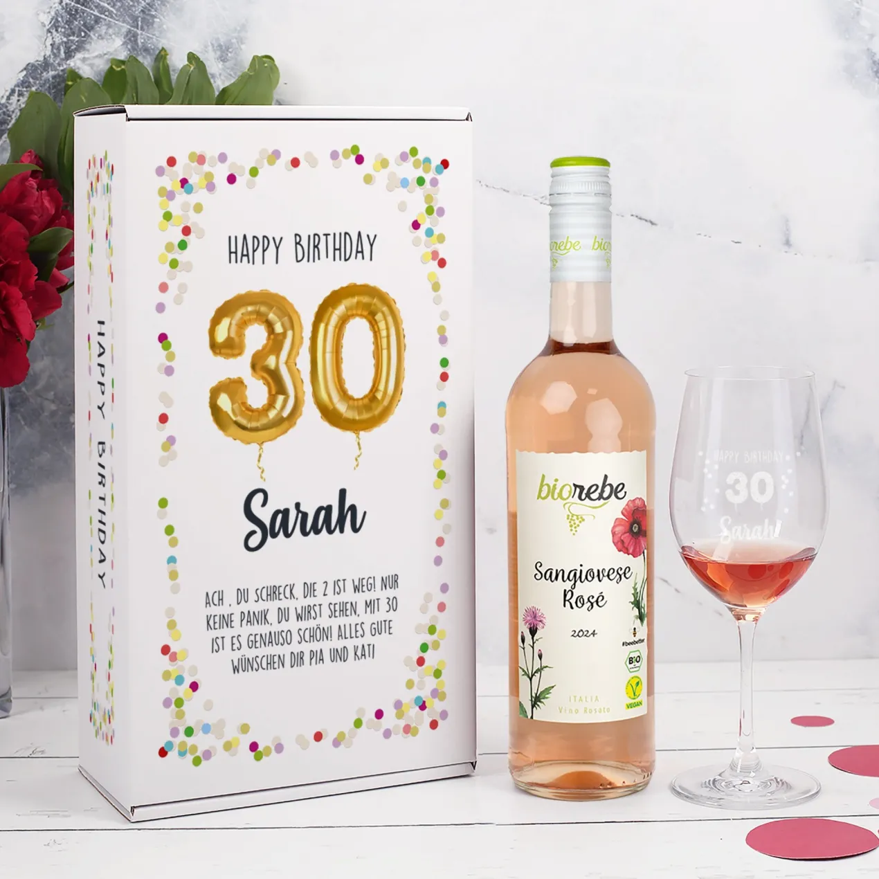 Happy Birthday 30 - Wein Geschenkset zum 30. Geburtstag | Biorebe Genuss in 3 Sorten