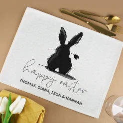 Happy Easter - Textiles Platzdeckchen personalisierbar mit Wunschtext zu Ostern