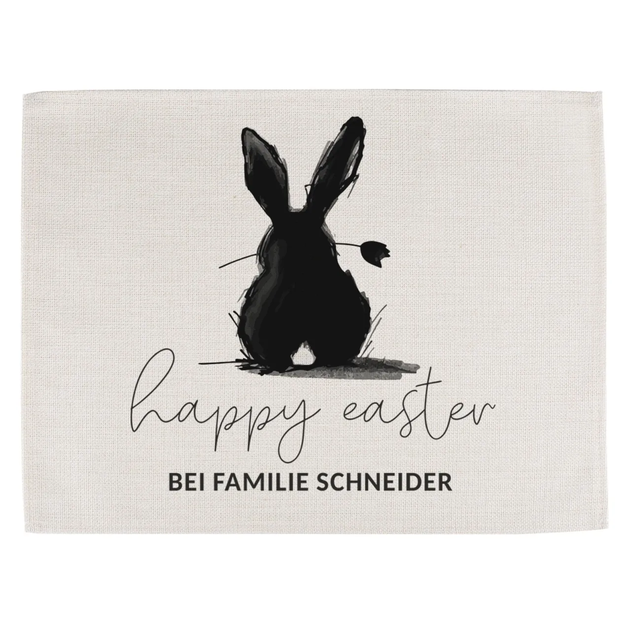 Happy Easter - Textiles Platzdeckchen personalisierbar mit Wunschtext zu Ostern