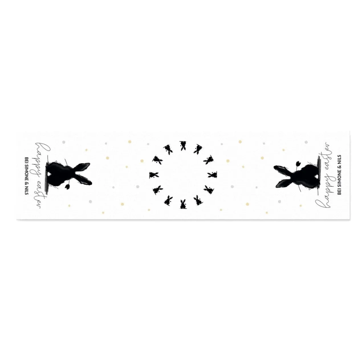 Happy Easter - Tischläufer mit Hase und Wunschtext in 2 Größen verfügbar